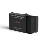 Luxury Organic Soap Set: Charcoal, Shea, Tea Tree + Latex-Free Blending Sponge in Elegant Marissima Box