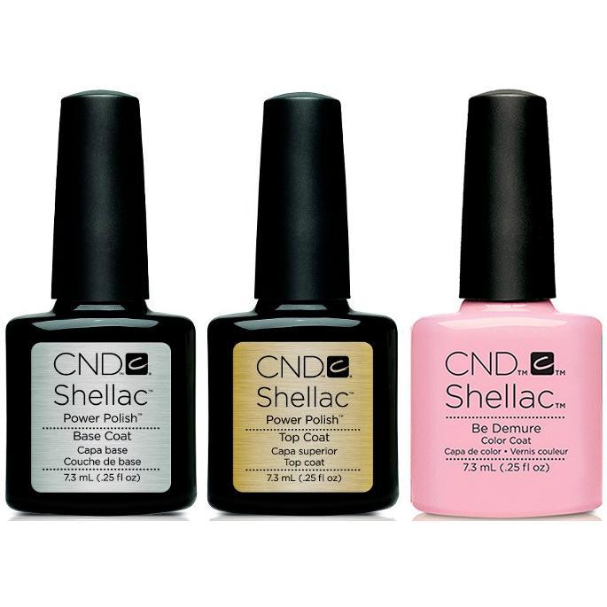 CND - Shellac Combo - Base, Top & Be Demure
