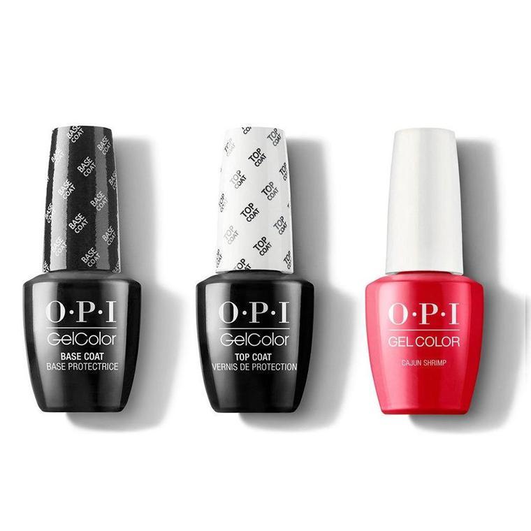 OPI - GelColor Combo - Base, Top & Cajun Shrimp